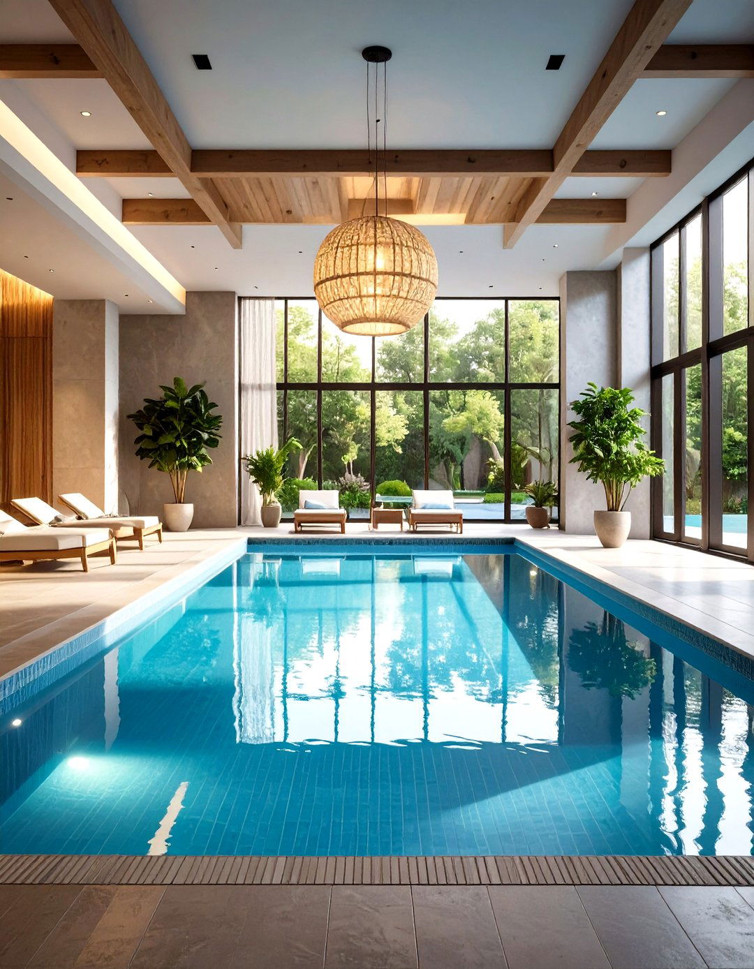 Contemporary Indoor Pool Architectural Statement - 20 Indoor Pool Ideas
