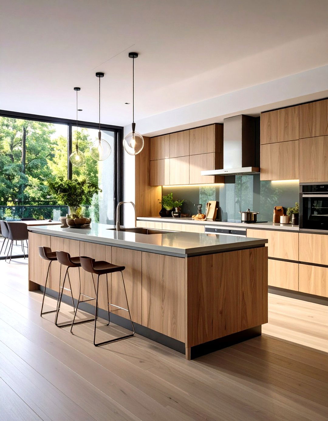 Contemporary Italian Kitchen Design with Glass Cabinet Elements - 20 Italian Kitchen Design Ideas