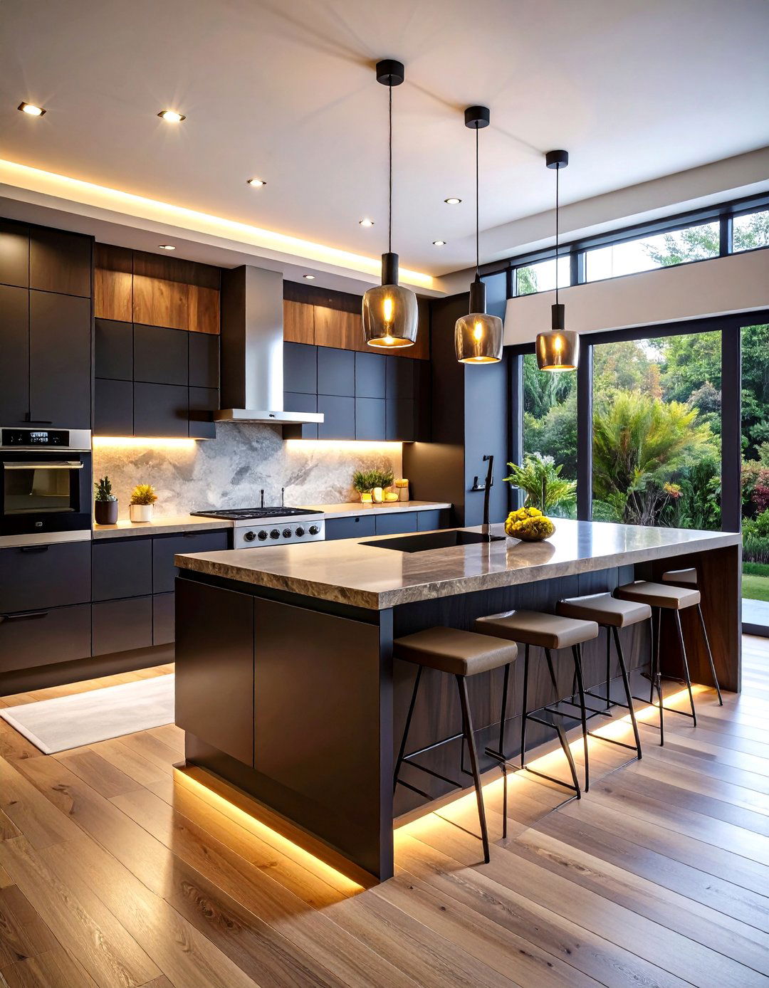 Contemporary Kitchen With Black Cabinets And Walnut Countertops - 20 Kitchen With Black Cabinets And Wood Countertops Ideas