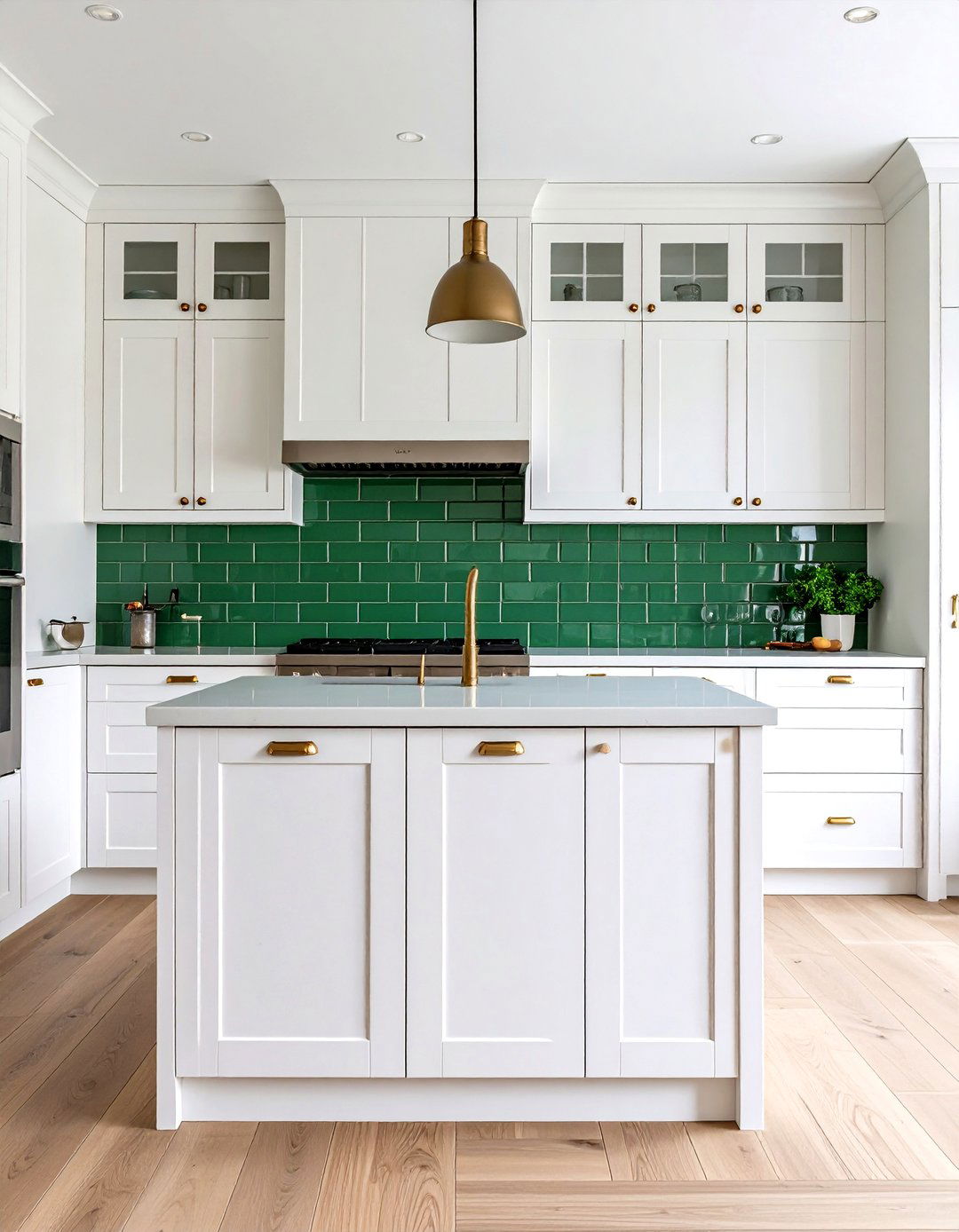 Contemporary Kitchen With Green Backsplash Vertical Installation - 20 Kitchen With Green Backsplash Ideas