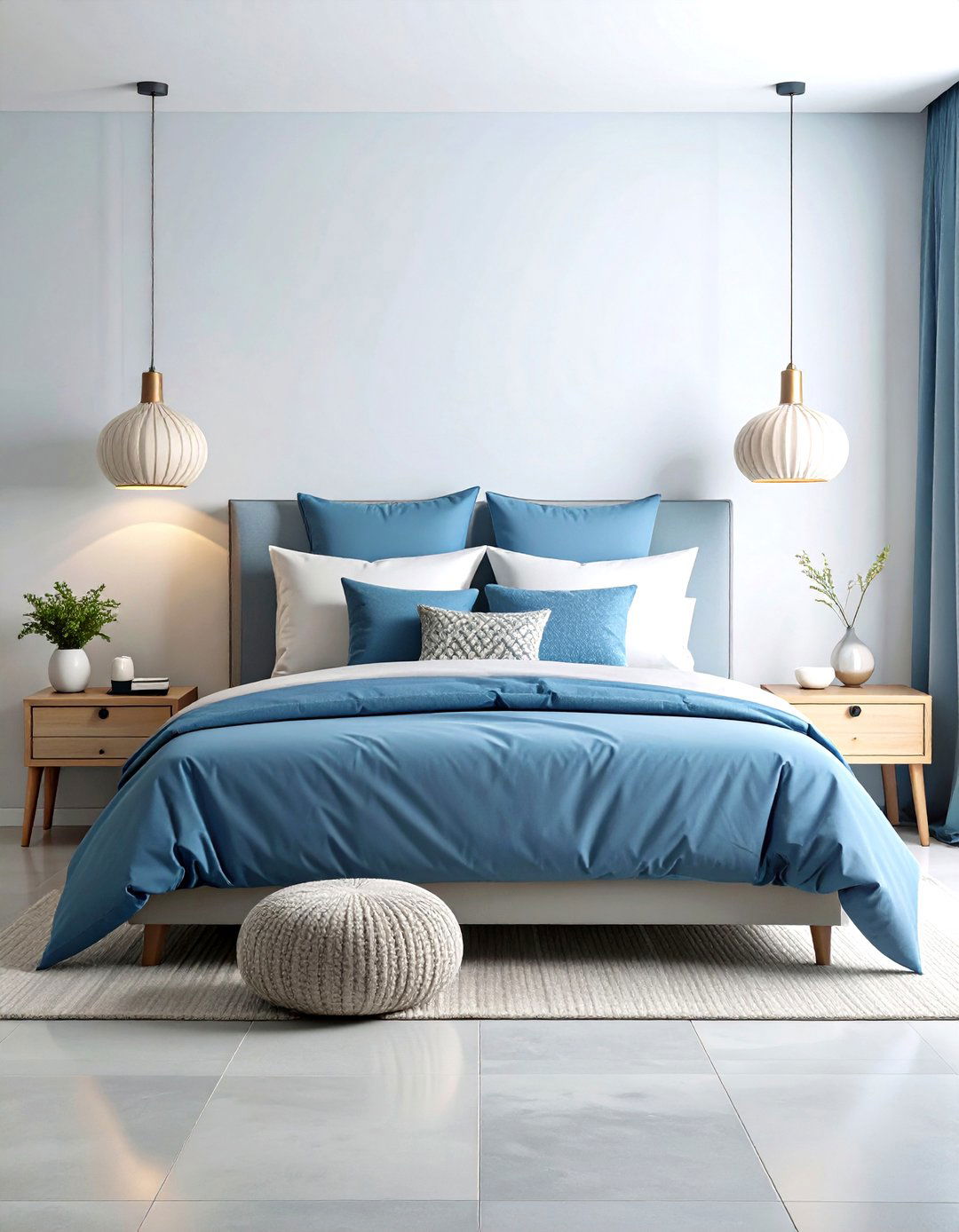 Contemporary Light Blue Bedroom Sanctuary - 20 Light Blue Bedroom Ideas