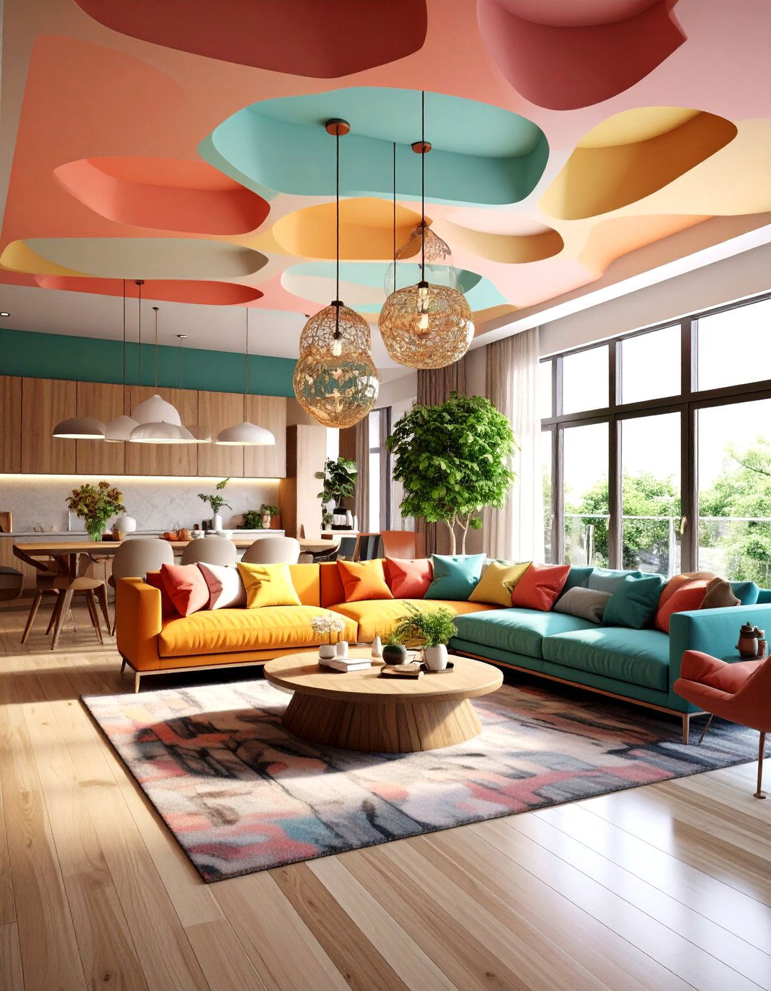 Contemporary Living Room False Ceiling with Asymmetrical Design Elements - 20 Living Room False Ceiling Design Ideas