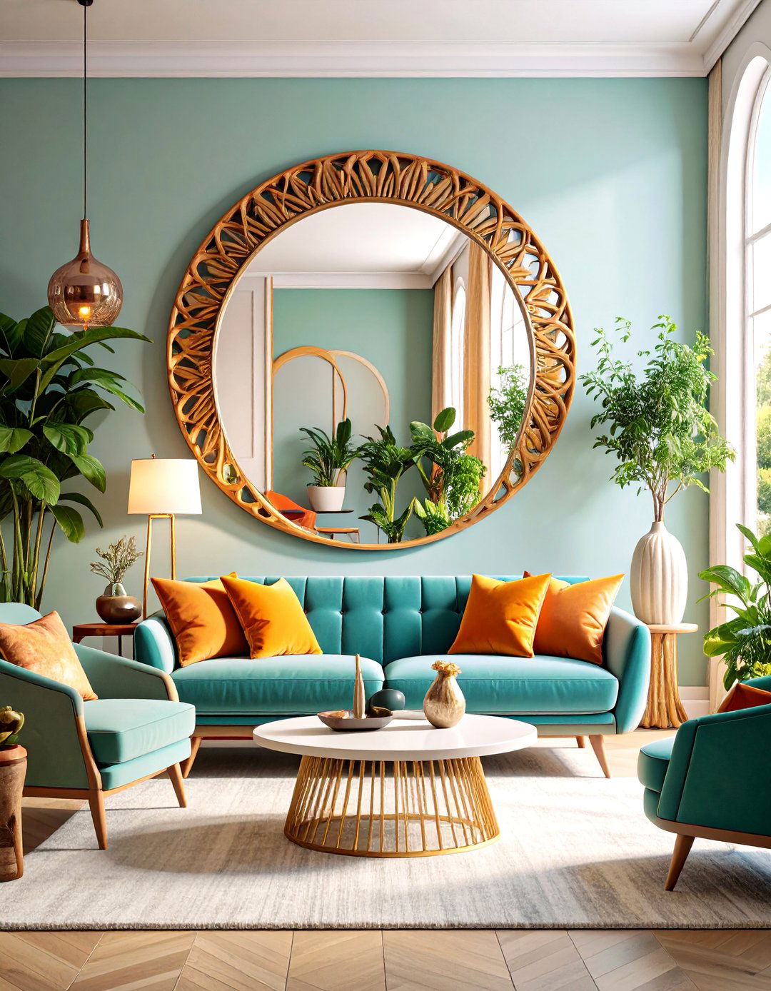Contemporary Living Room Mirror Artistic Expression - 20 Living Room Mirror Ideas