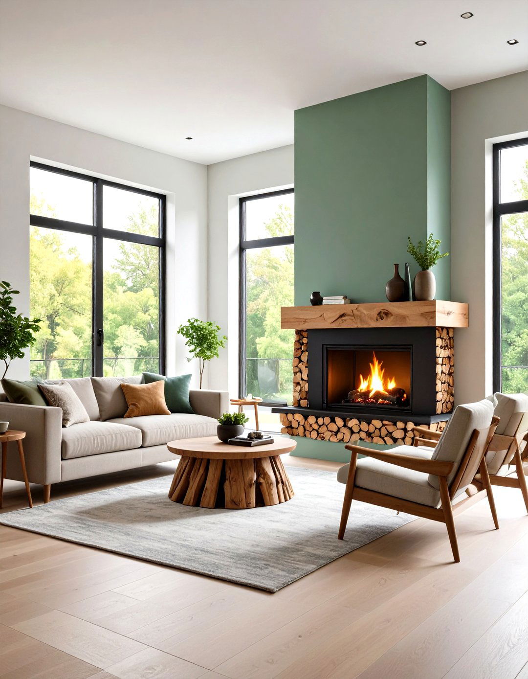 Contemporary Log Burner Art Installation - 20 Log Burner Ideas