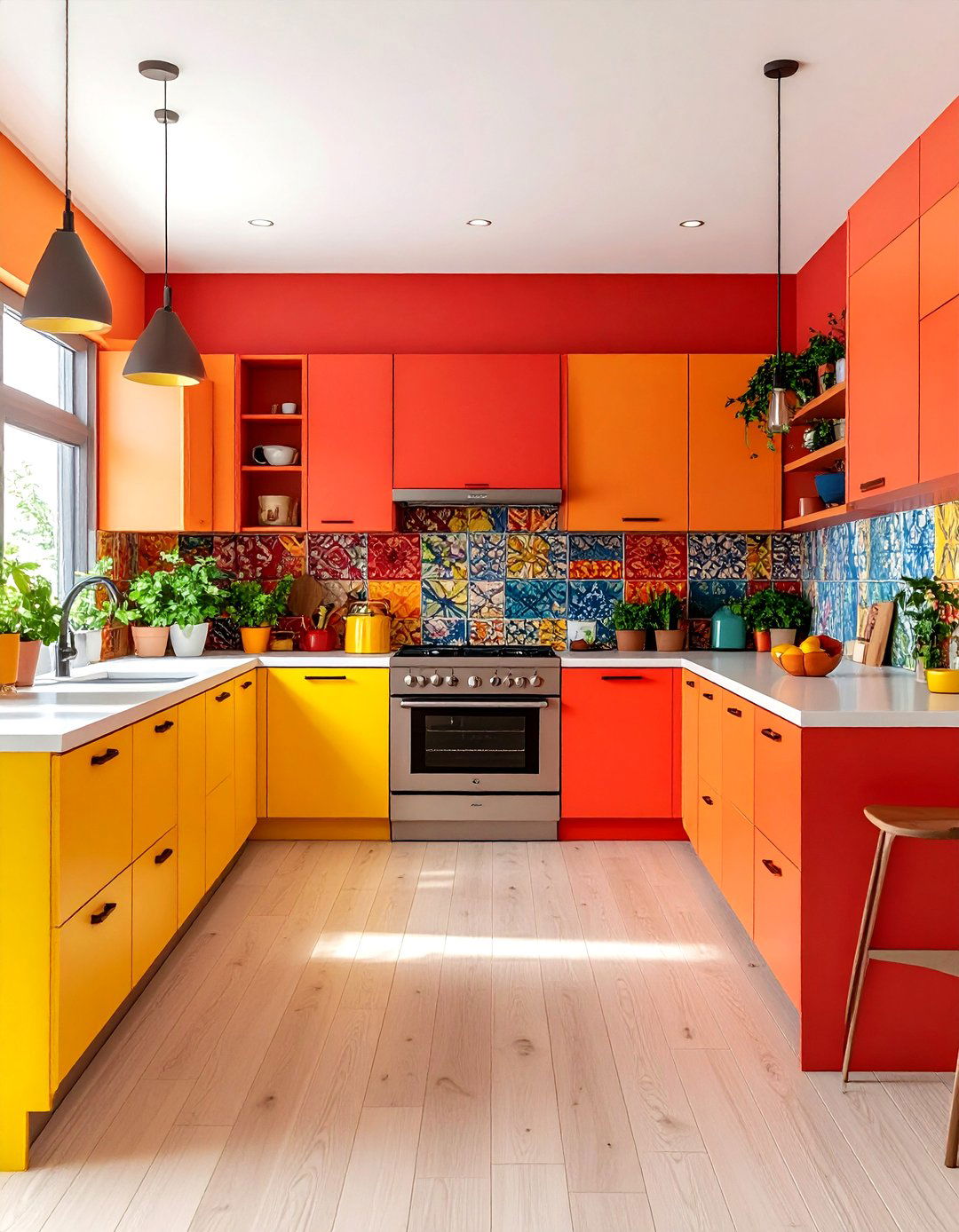 Contemporary Mexican Kitchen with Bold Color Palettes - 20 Mexican Kitchen Ideas