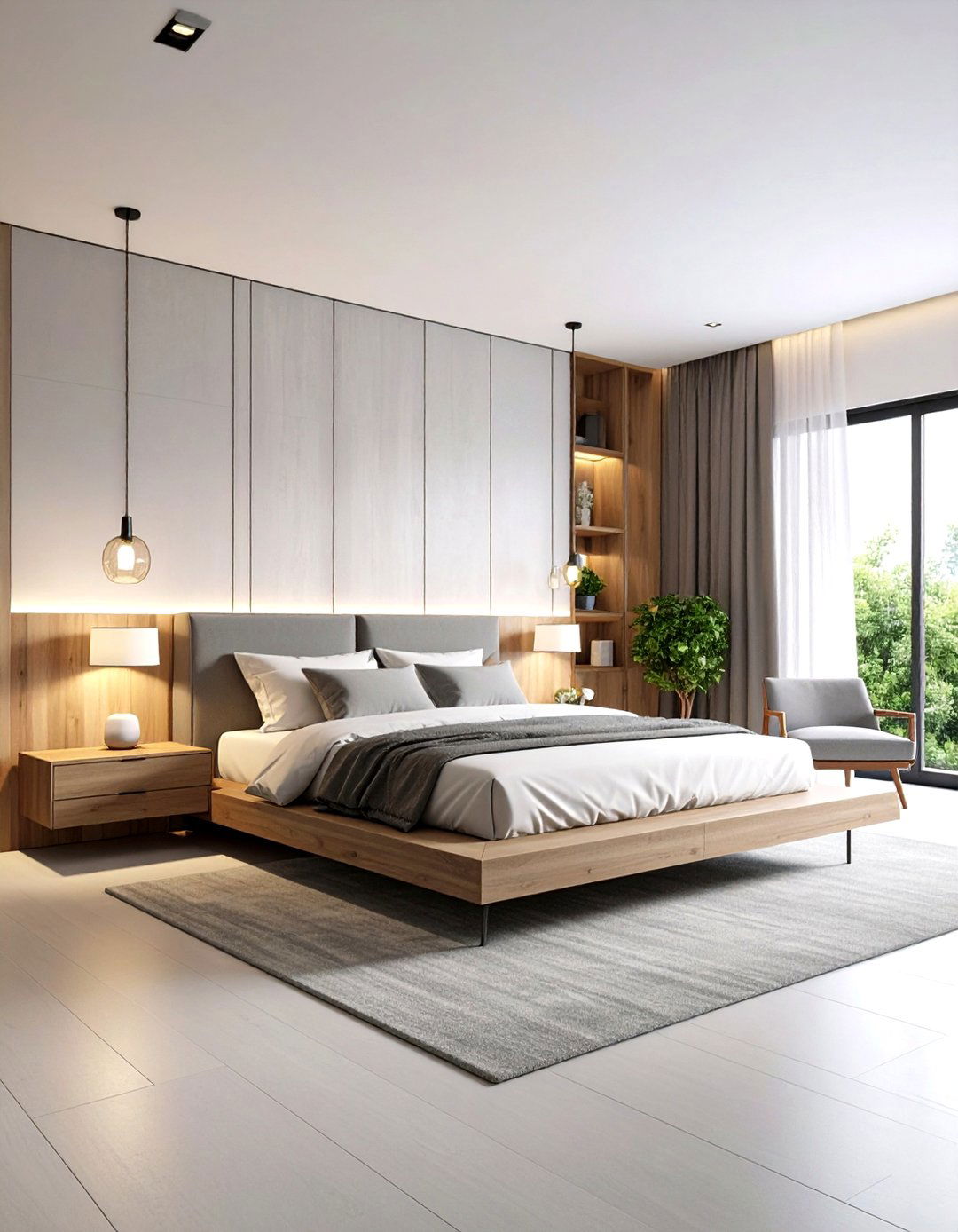 Contemporary Minimalist Large Bedroom Design - 20 Large Bedroom Design Ideas