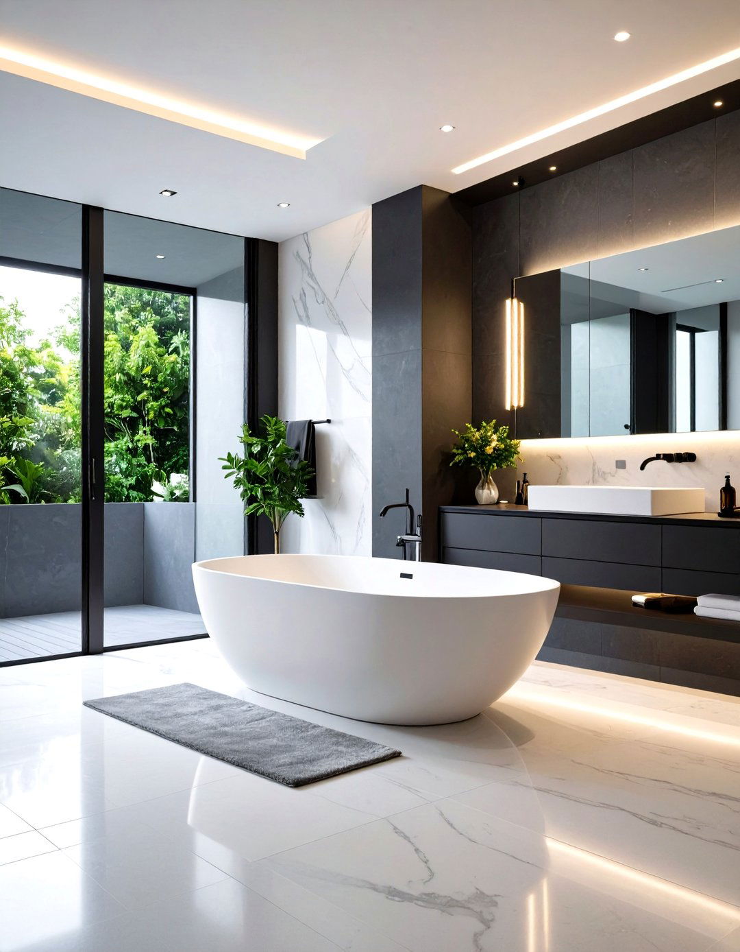 Contemporary Minimalist Primary Bathroom - 20 Primary Bathroom Ideas