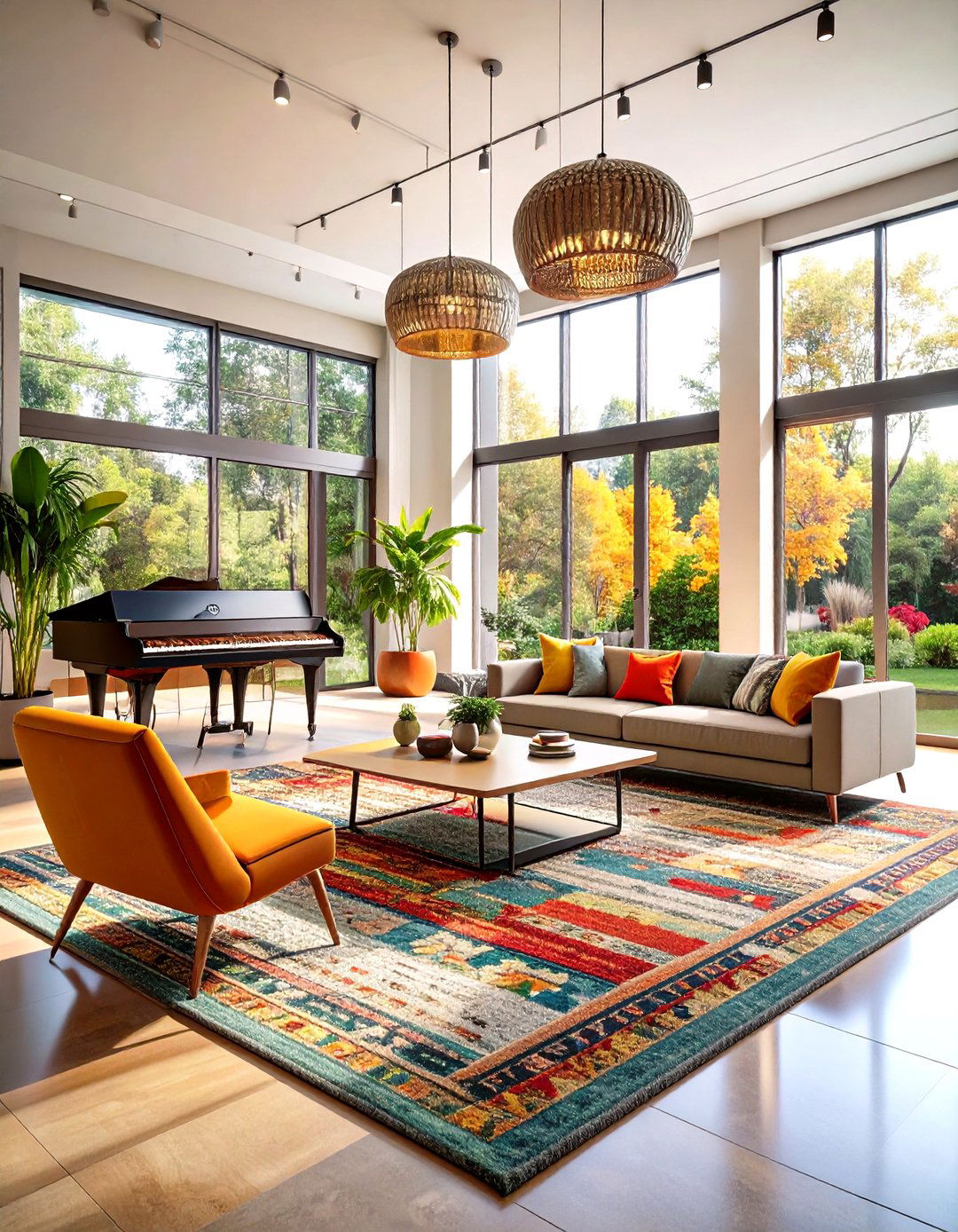 Contemporary Open Concept Piano Room - 20 Piano Room Ideas