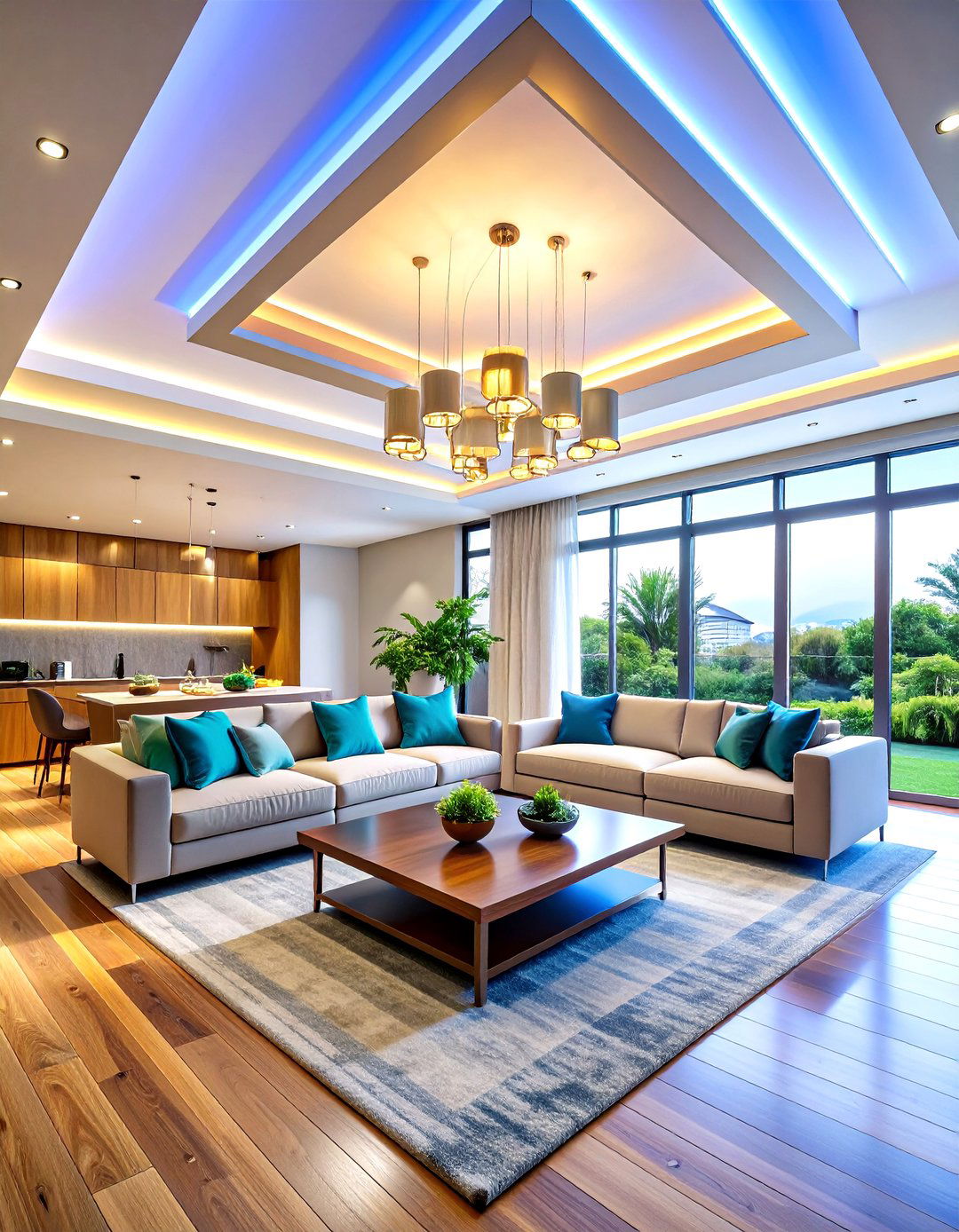 Contemporary Pop Ceiling Design with Smart Lighting - 20 Pop Ceiling Design Ideas