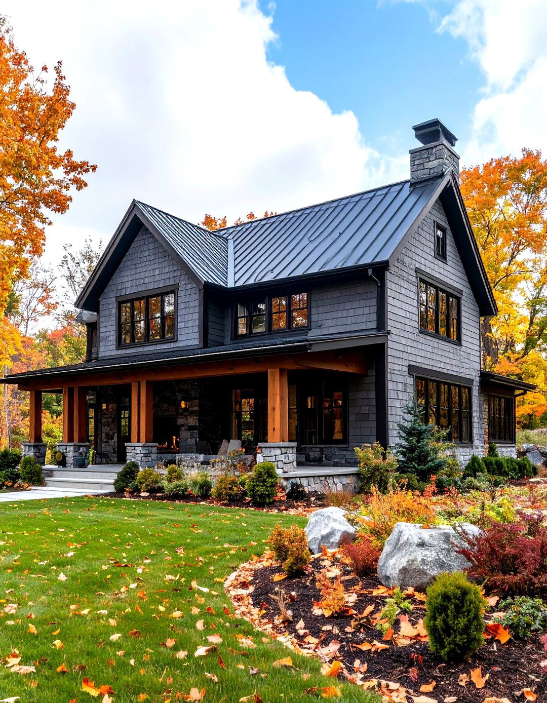 Contemporary Shingle Cape Cod House with Steel Accents - 20 Modern Cape Cod House Ideas