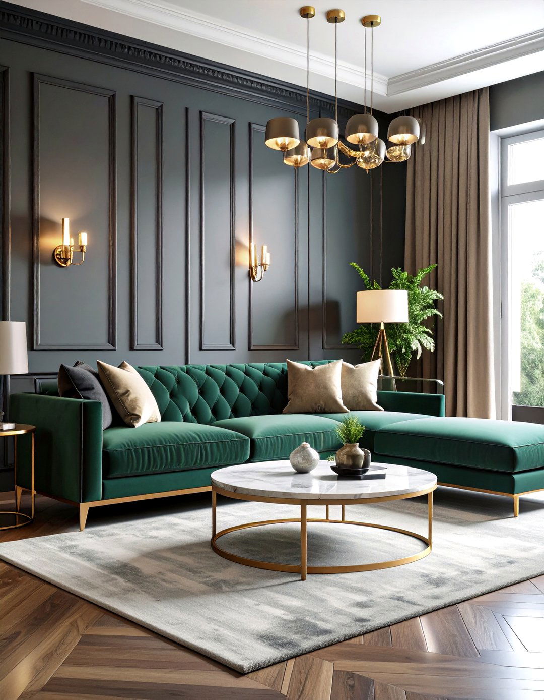 Contemporary Sophistication Living Room With Grey Walls and Black Trim - 20 Living Room With Grey Walls and Black Trim