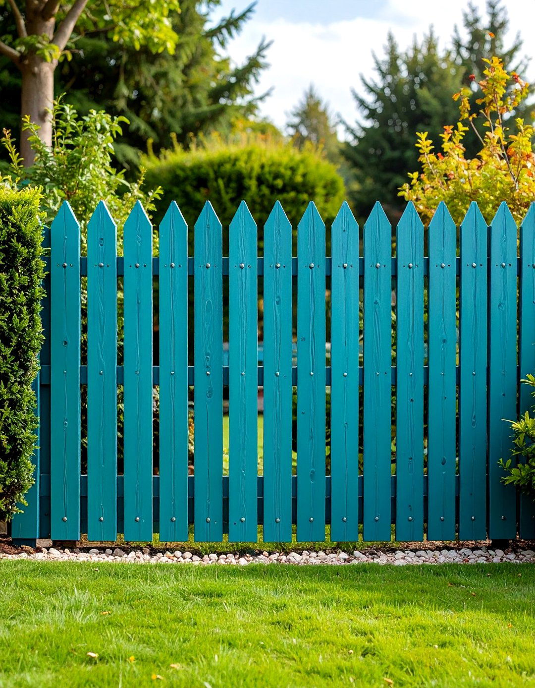Contemporary Teal Garden Fence Colour - 20 Garden Fence Colour Ideas