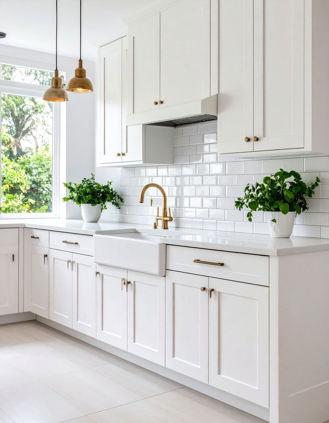 Contemporary White Cabinet Kitchen Backsplash Vertical Subway Layout - 20 White Cabinet Kitchen Backsplash Ideas
