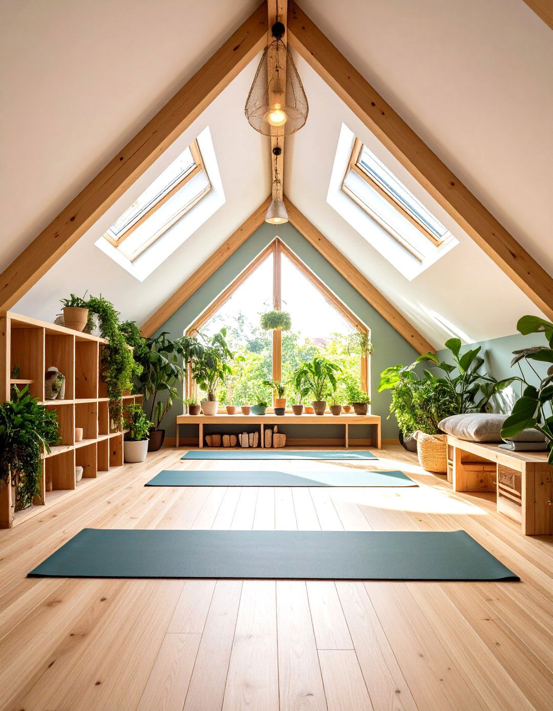 Contemporary Zen Low Ceiling Small Attic Room Yoga Space - 20 Low Ceiling Small Attic Room Ideas