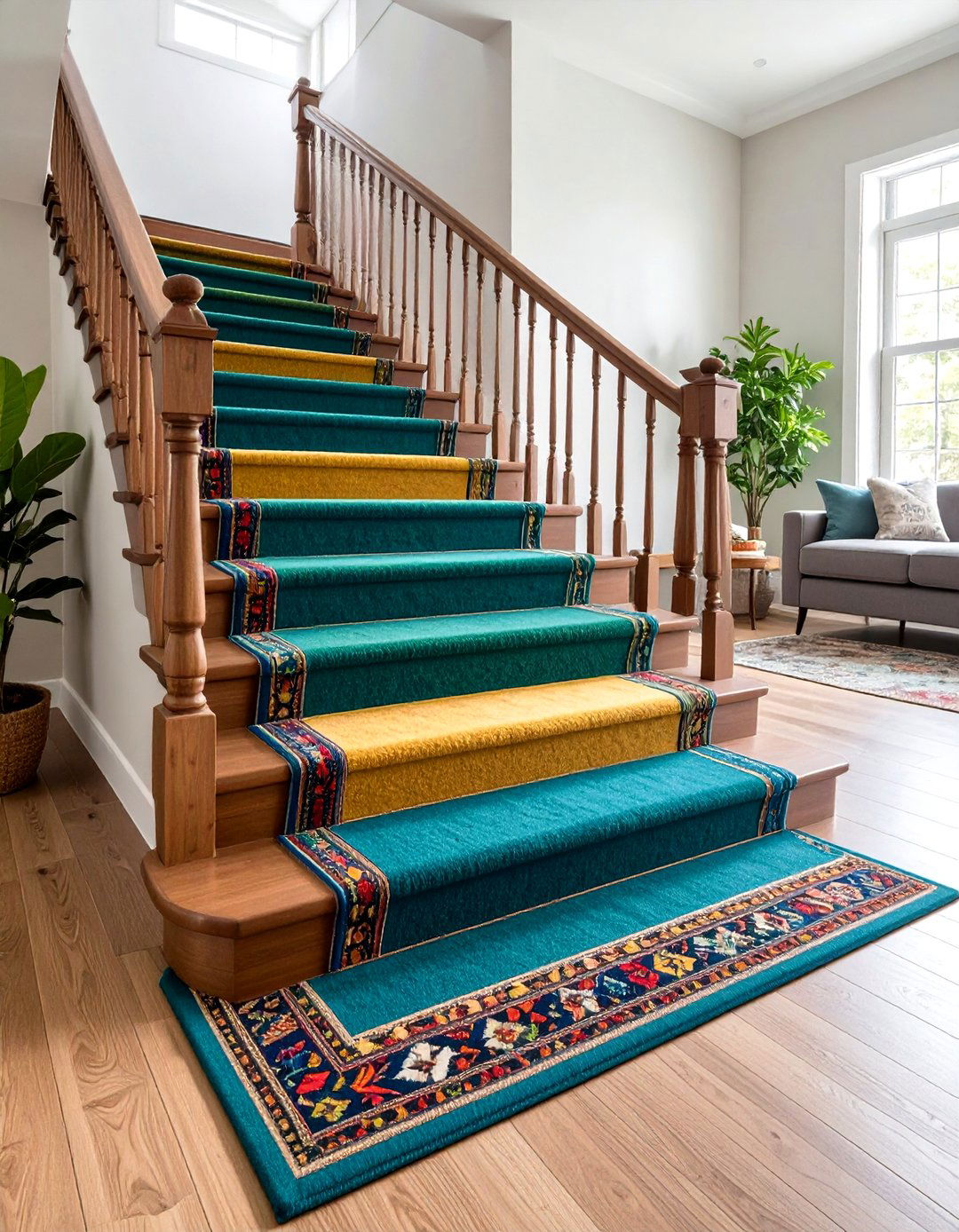 Contrasting Border Detail - 20 Stair Runner Ideas
