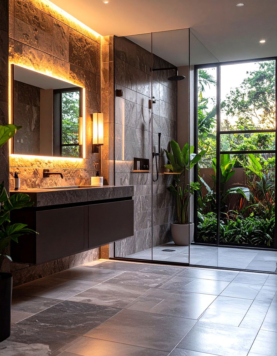 Contrasting Grout Accents - 20 Stone Shower Design Ideas