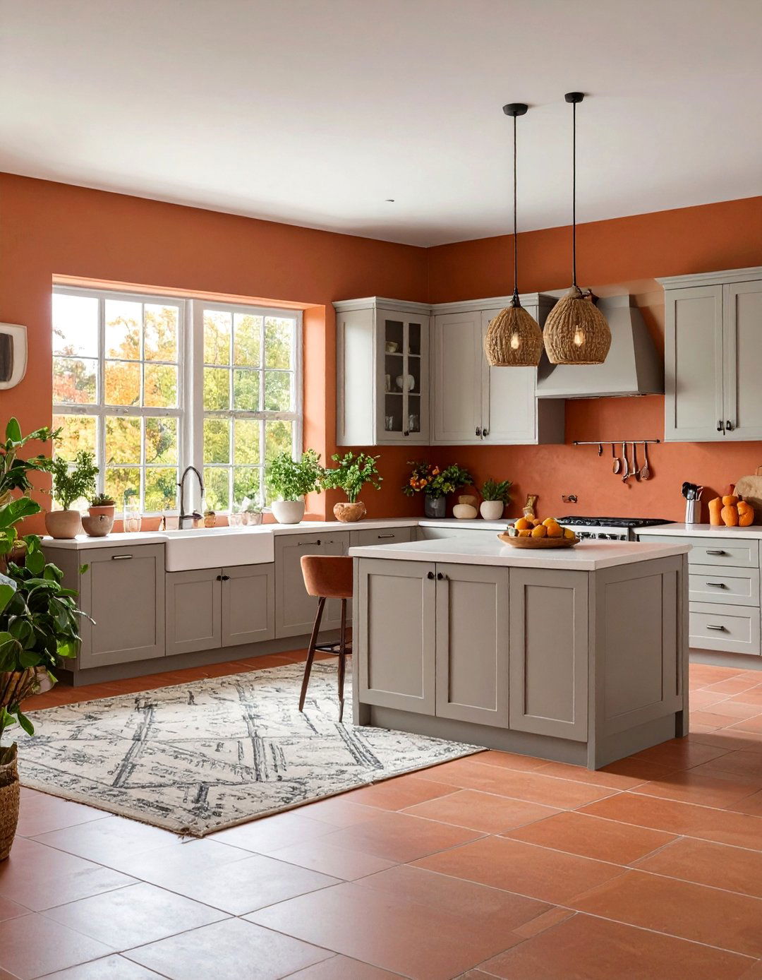 Contrasting Grout for Defined Patterns - 20 Terracotta Kitchen Floor Ideas