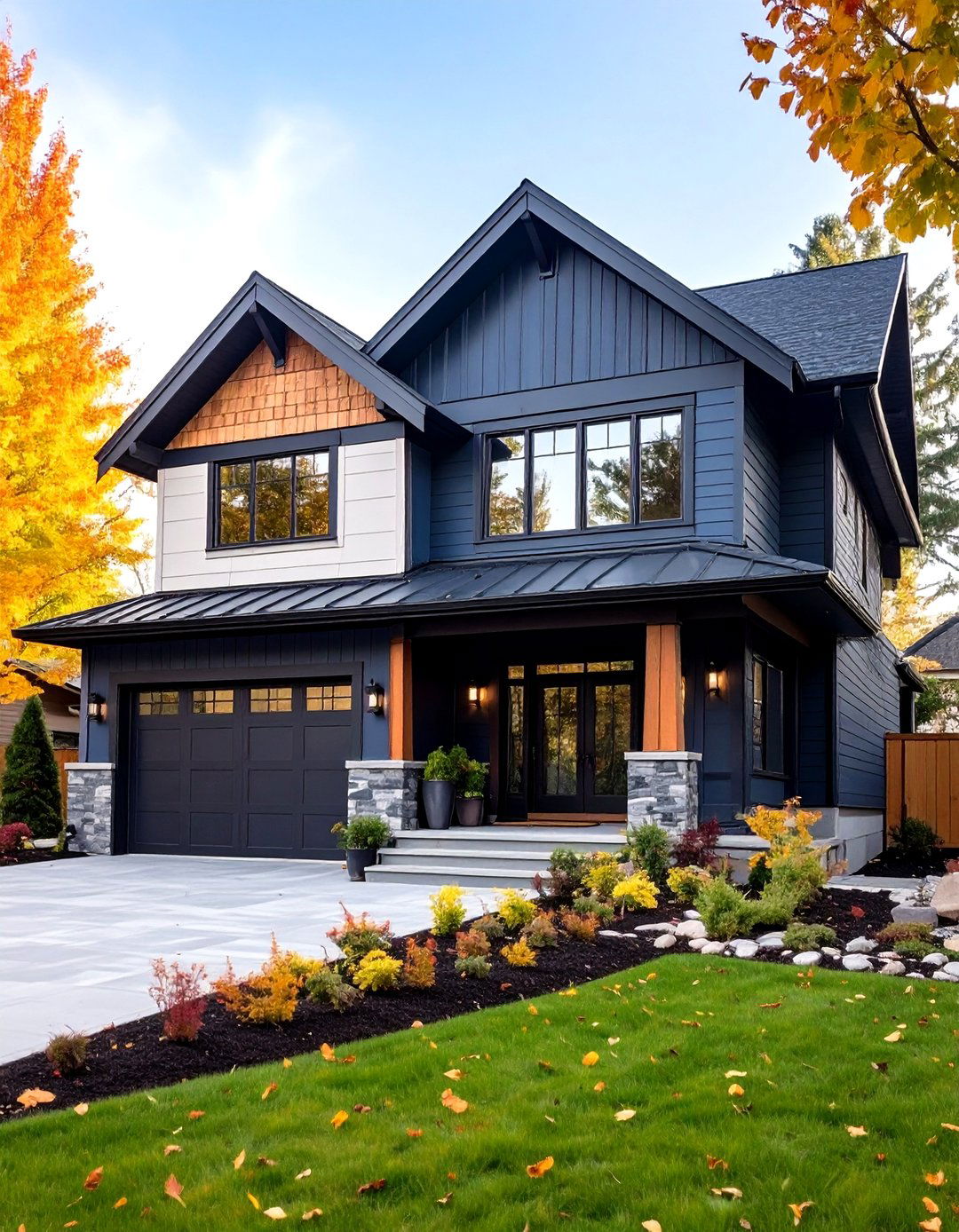 Contrasting Modern Facade - 20 Two-tone Siding Designs