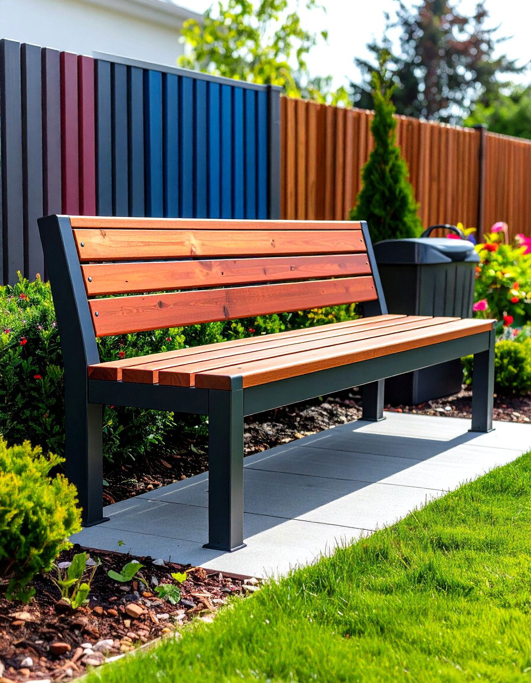 Convertible Bench Box Stores Bins Discreetly - 20 Garbage Can Storage Ideas