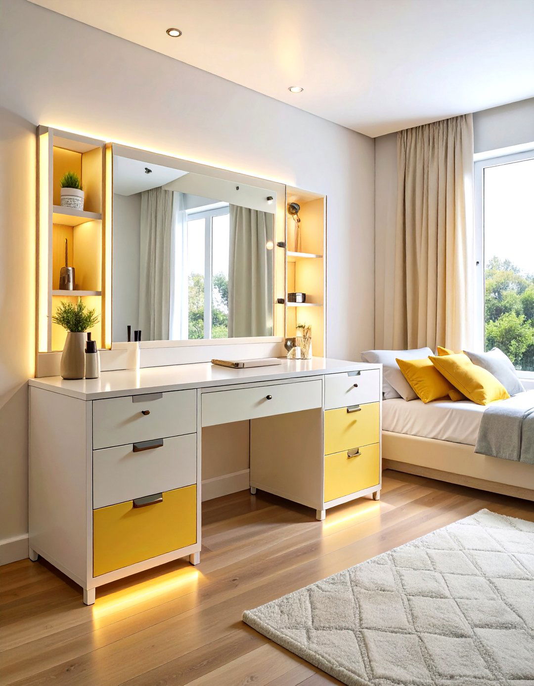 Convertible Foldaway Makeup Vanity with Space Saving Design - 20 Makeup Vanity Ideas