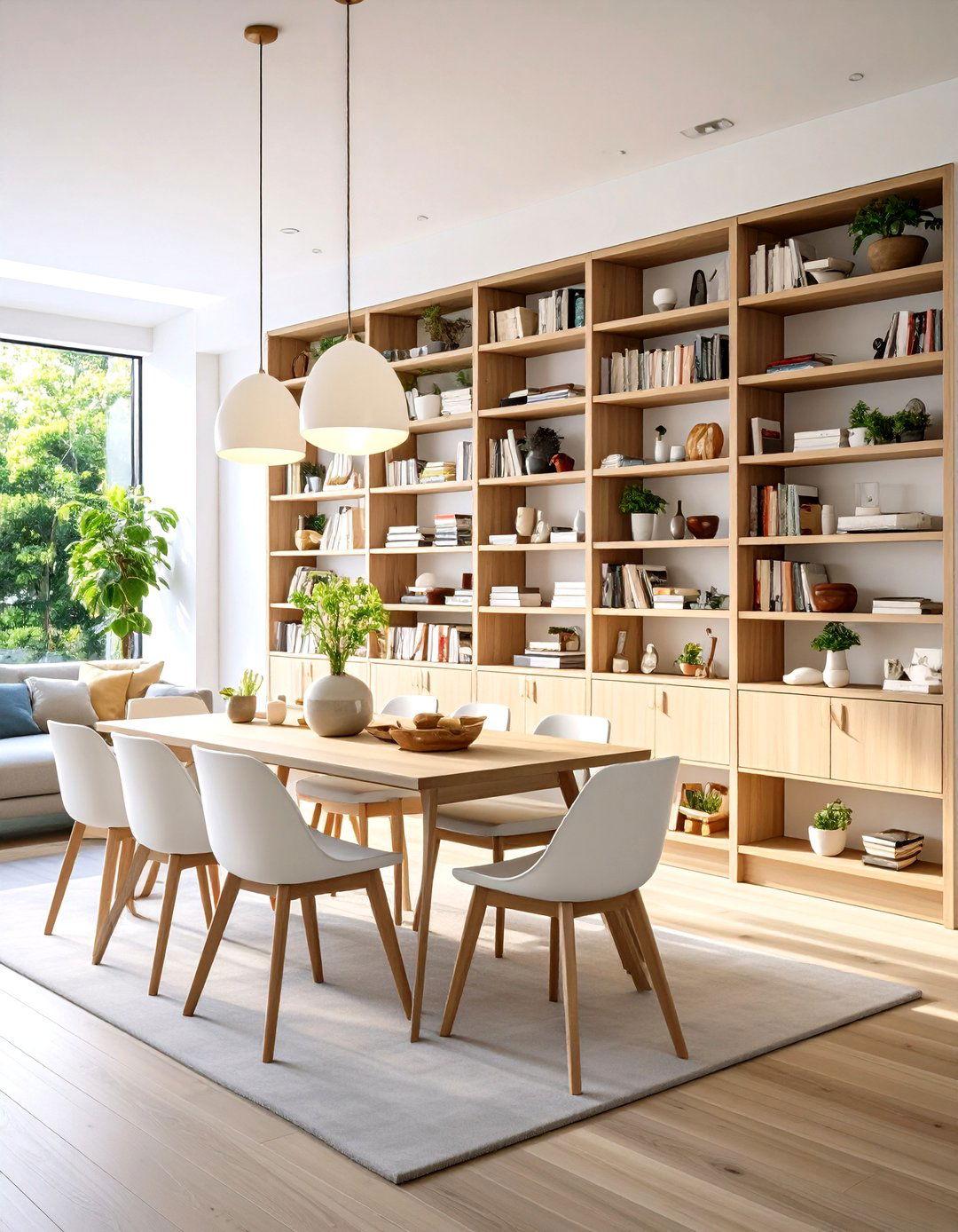 Convertible Living Dining Library Wall - 20 Home Library Ideas