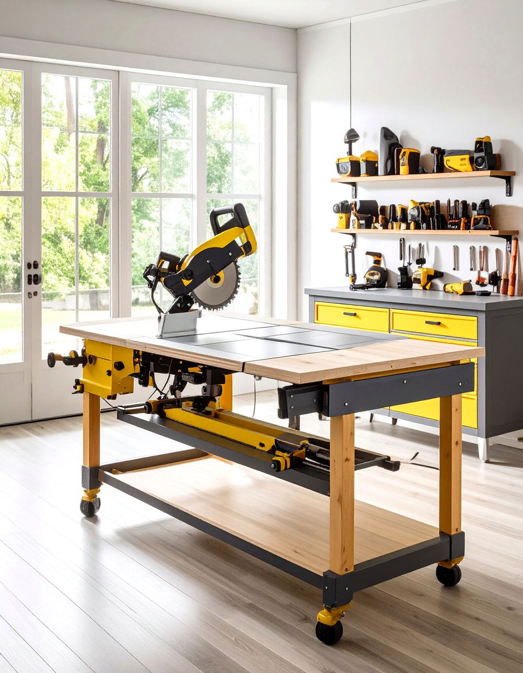Convertible Miter Saw Station Workbench - 20 Garage Workbench Ideas