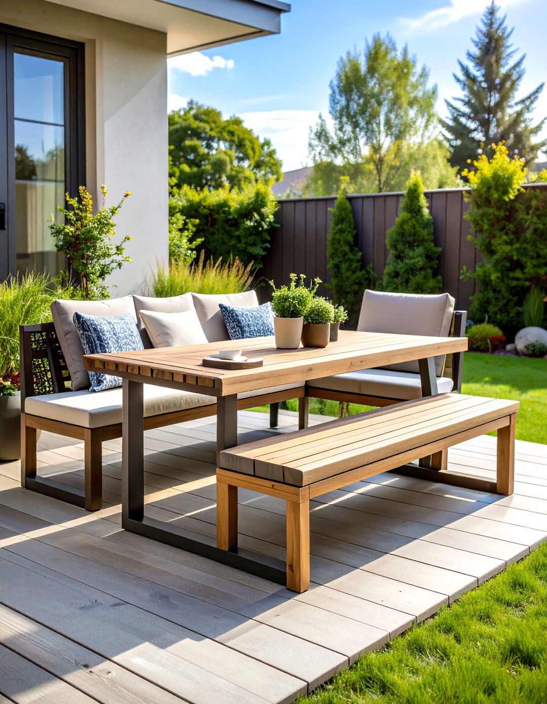 Convertible Table Bench Deck Seating - 20 Deck Seating Ideas
