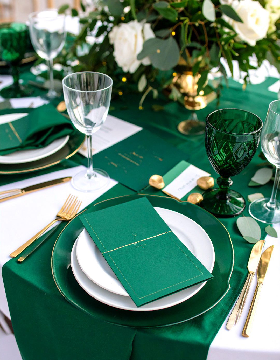Coordinated Emerald Green Signage Menus and Escort Cards - 20 Emerald Green Wedding Ideas