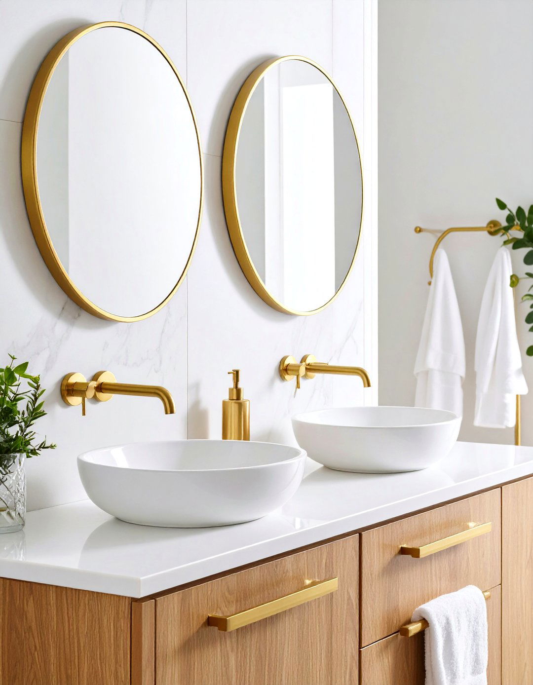 Coordinated Gold Bathroom Hardware Sets - 20 Gold Bathroom Ideas