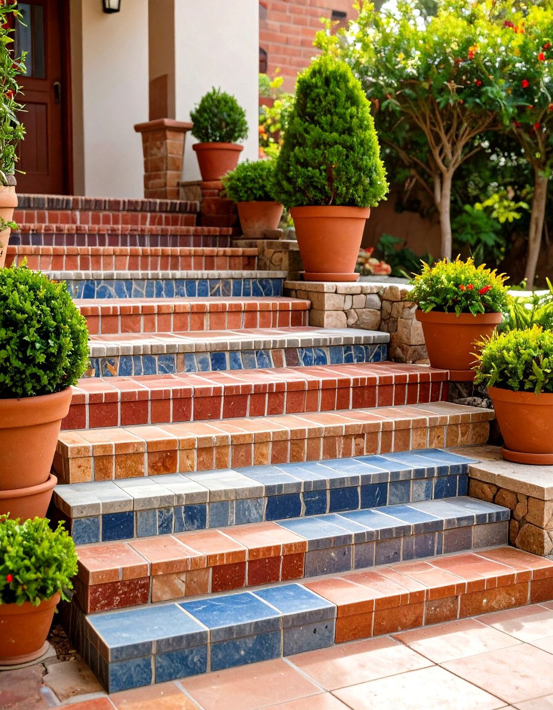 Coordinating Stone Colors with Home Facades - 20 Flagstone Steps