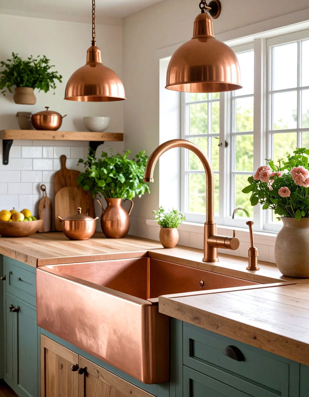 Copper Kitchen Fixtures for Barndominiums - 20 Rustic Barndominium Interior Design Ideas