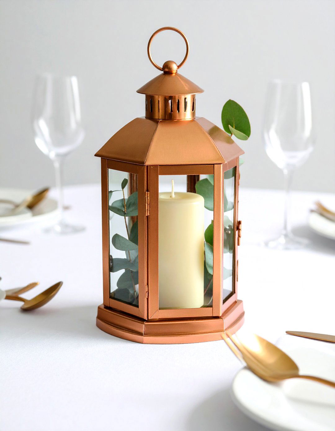 Copper Lantern Eucalyptus Centerpieces for Vintage Charm - 20 Eucalyptus Wedding Centerpieces