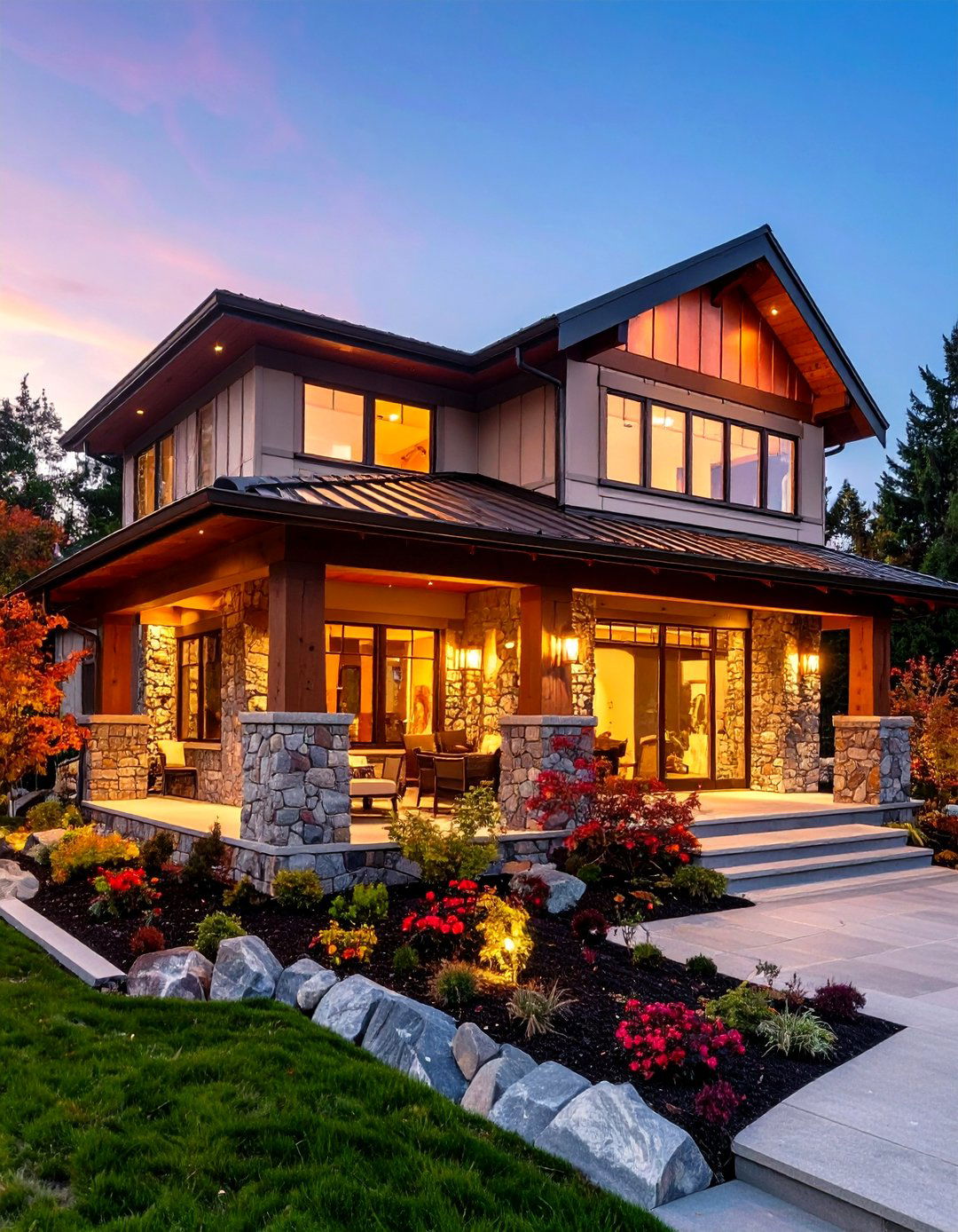 Copper Metal Roof Porch with Luxury Appeal - 20 Metal Roof Porch Design Ideas