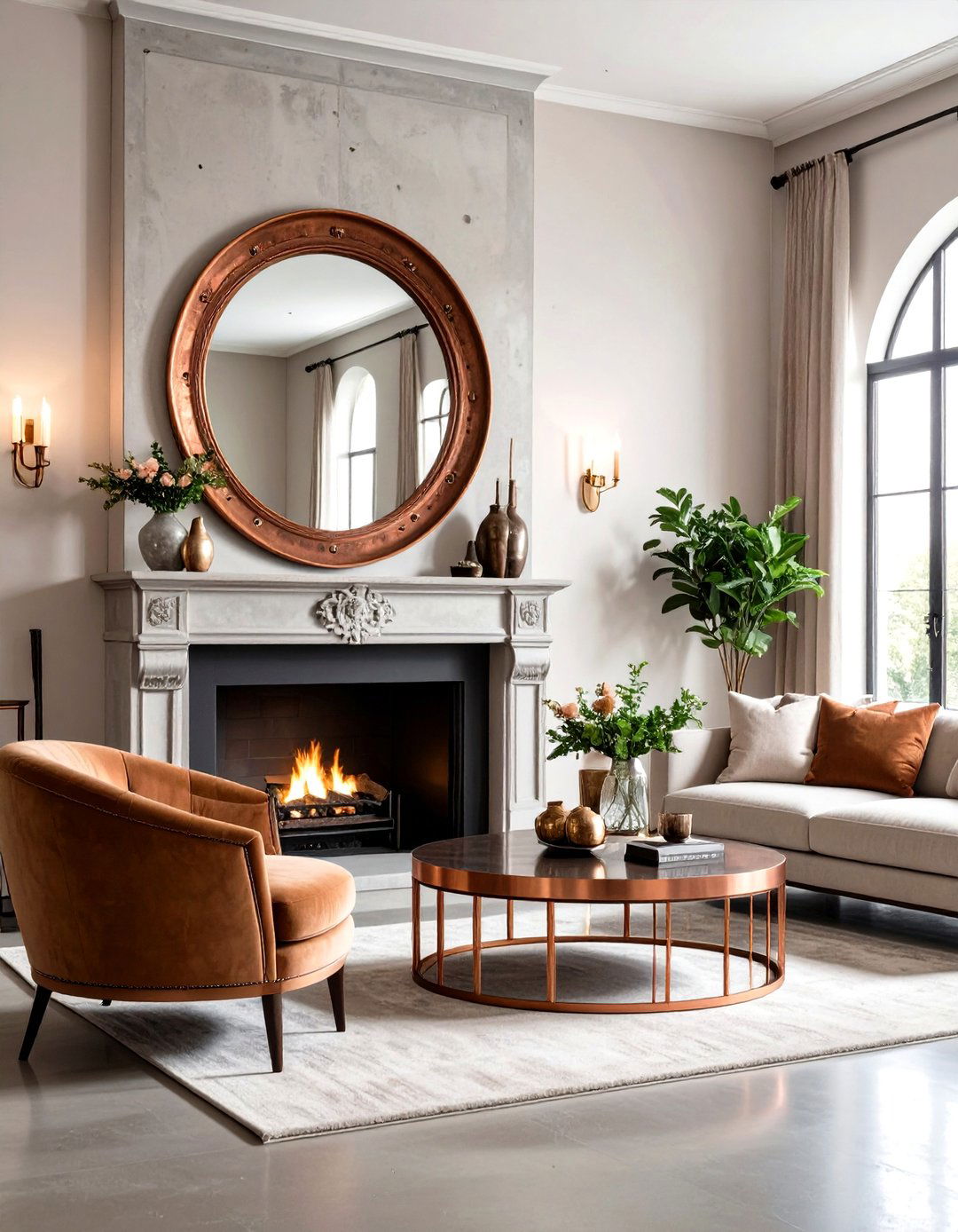 Copper Patina Mirror Over Fireplace - 20 Mirror Over Fireplace Ideas
