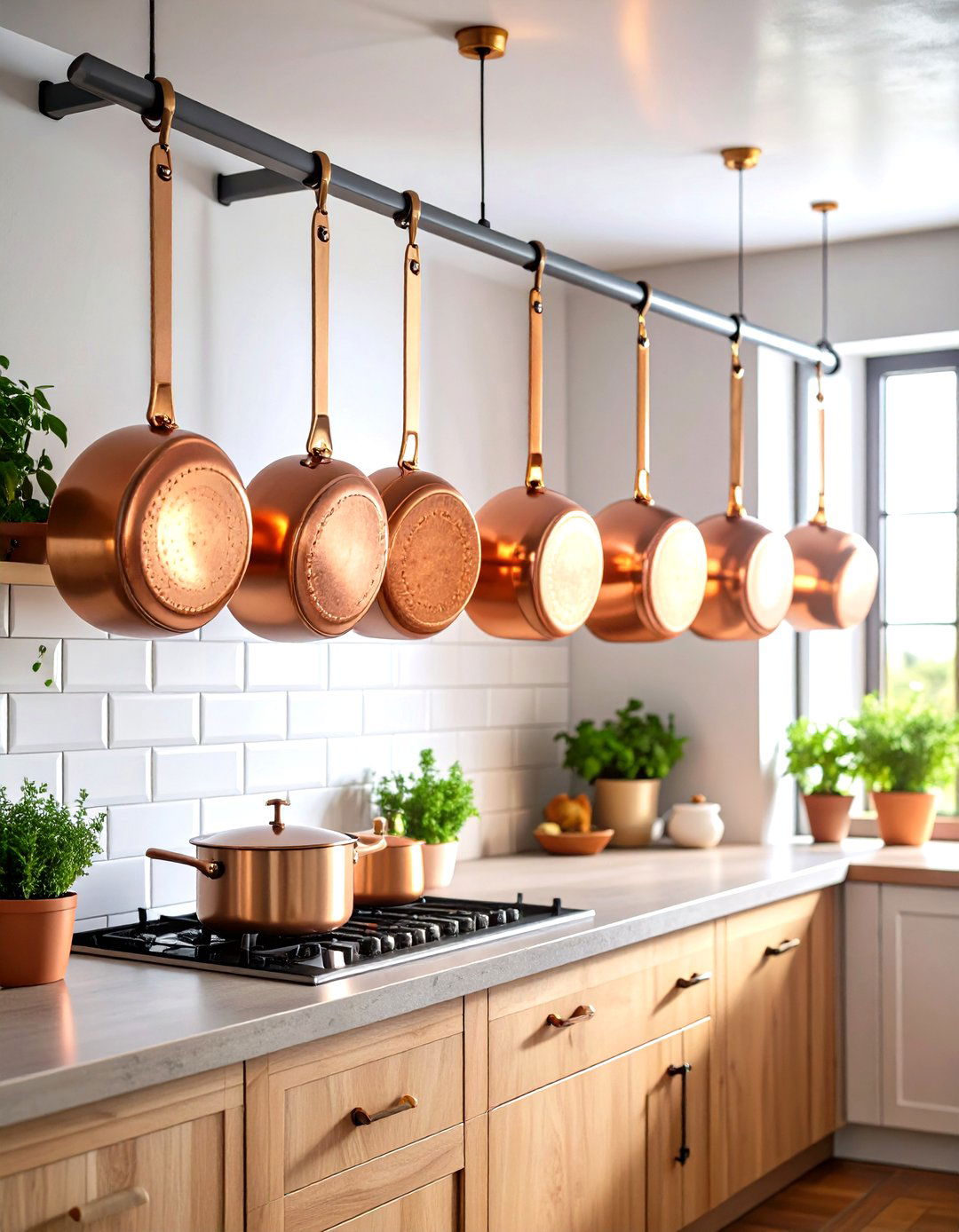 Copper Pot Displays - 20 Tuscan Kitchen Design Ideas