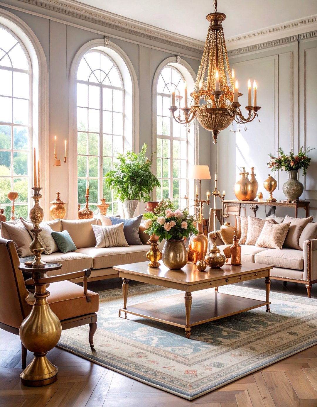 Copper and Brass Castle Living Room Accent Collection - 20 Castle Living Room Ideas