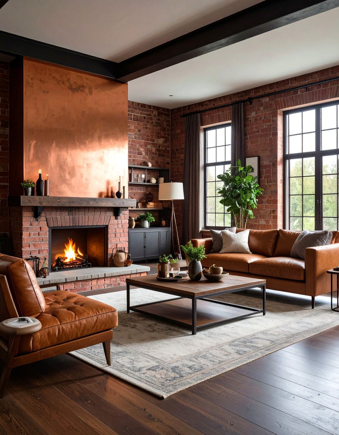 CopperRust Painted Brick Fireplace - 20 Painted Brick Fireplace Ideas
