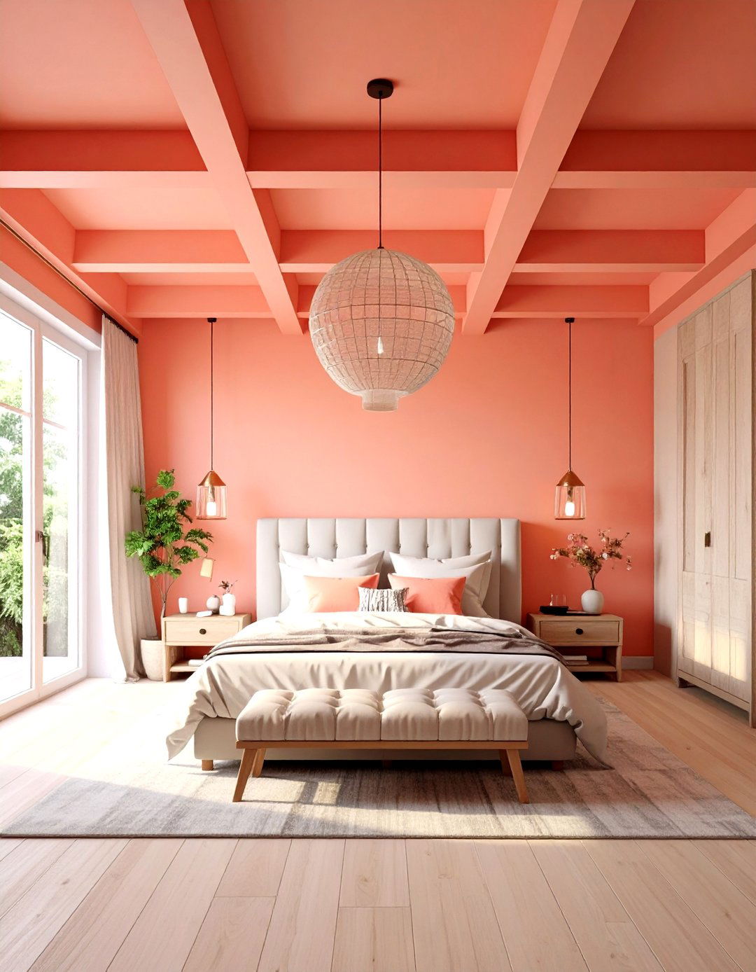 Coral Bedroom Ceiling Treatment Ideas - 20 Coral Bedroom Ideas