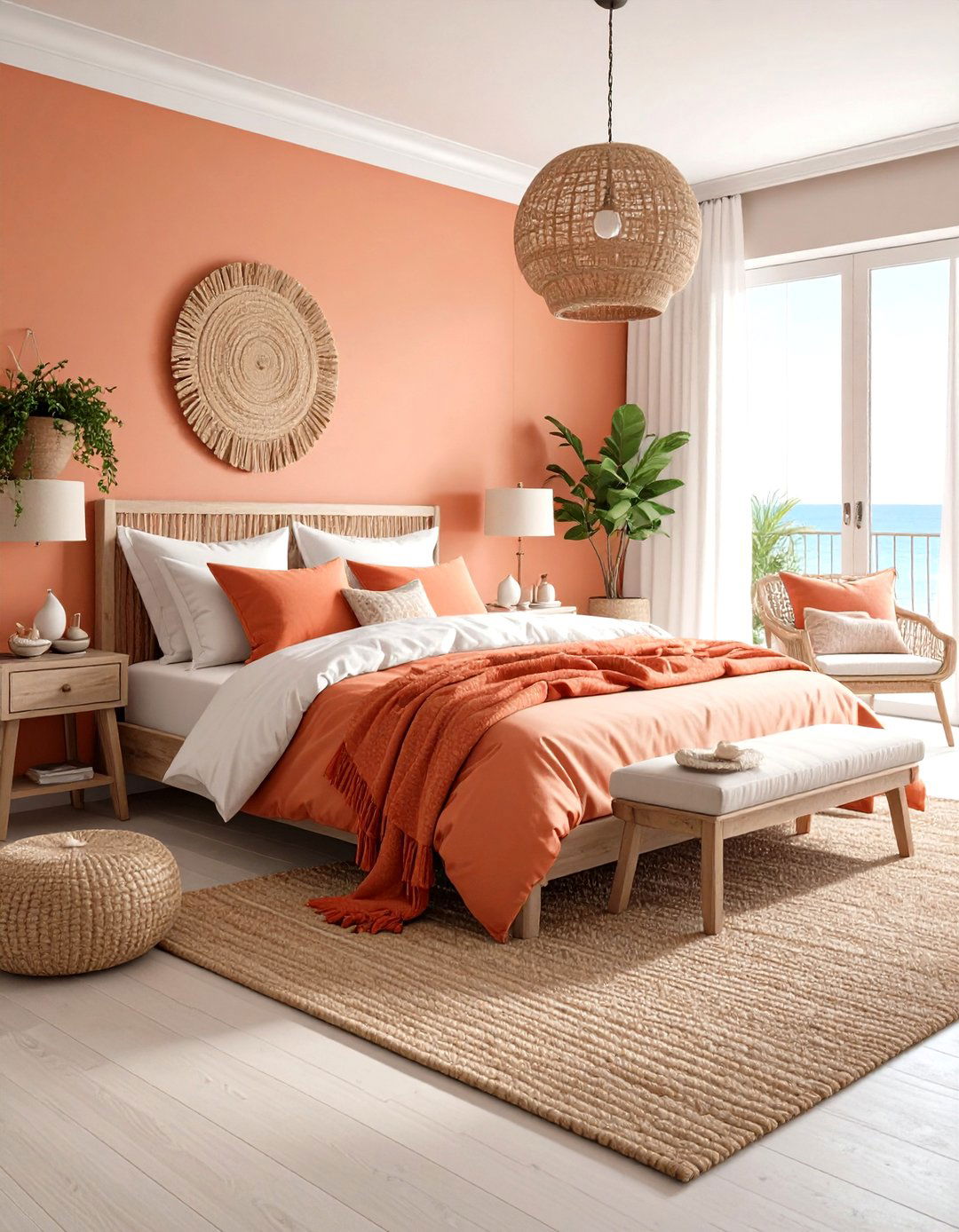 Coral Bedroom Coastal Theme Design - 20 Coral Bedroom Ideas