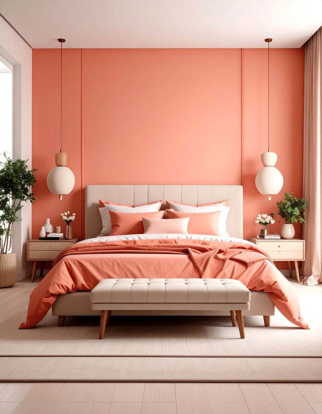 Coral Bedroom Minimalist Modern Approach - 20 Coral Bedroom Ideas