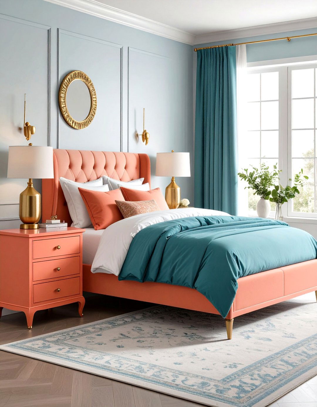 Coral Bedroom Nightstand Statement Pieces - 20 Coral Bedroom Ideas