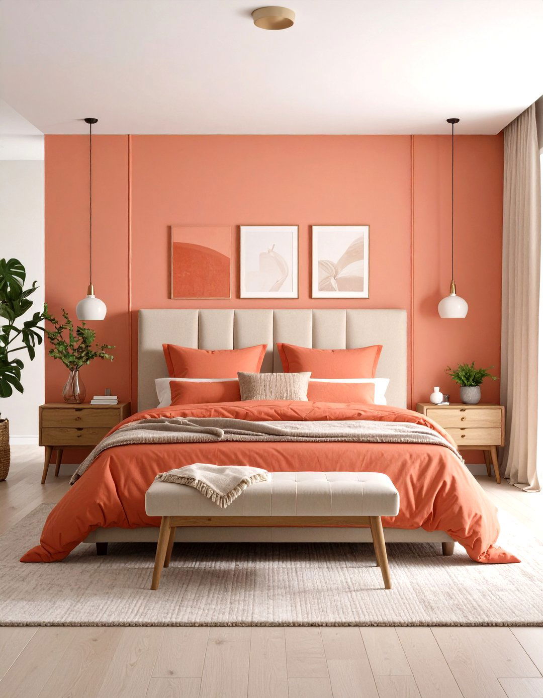 Coral Bedroom Paint Color Palette - 20 Coral Bedroom Ideas
