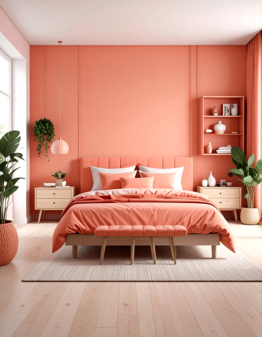 Coral Bedroom Small Space Solutions - 20 Coral Bedroom Ideas