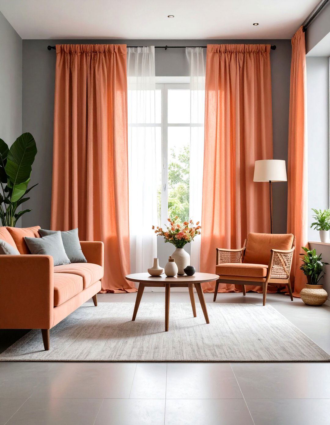 Coral Curtains for Gray Walls - 20 What Color Curtains Go With Gray Walls