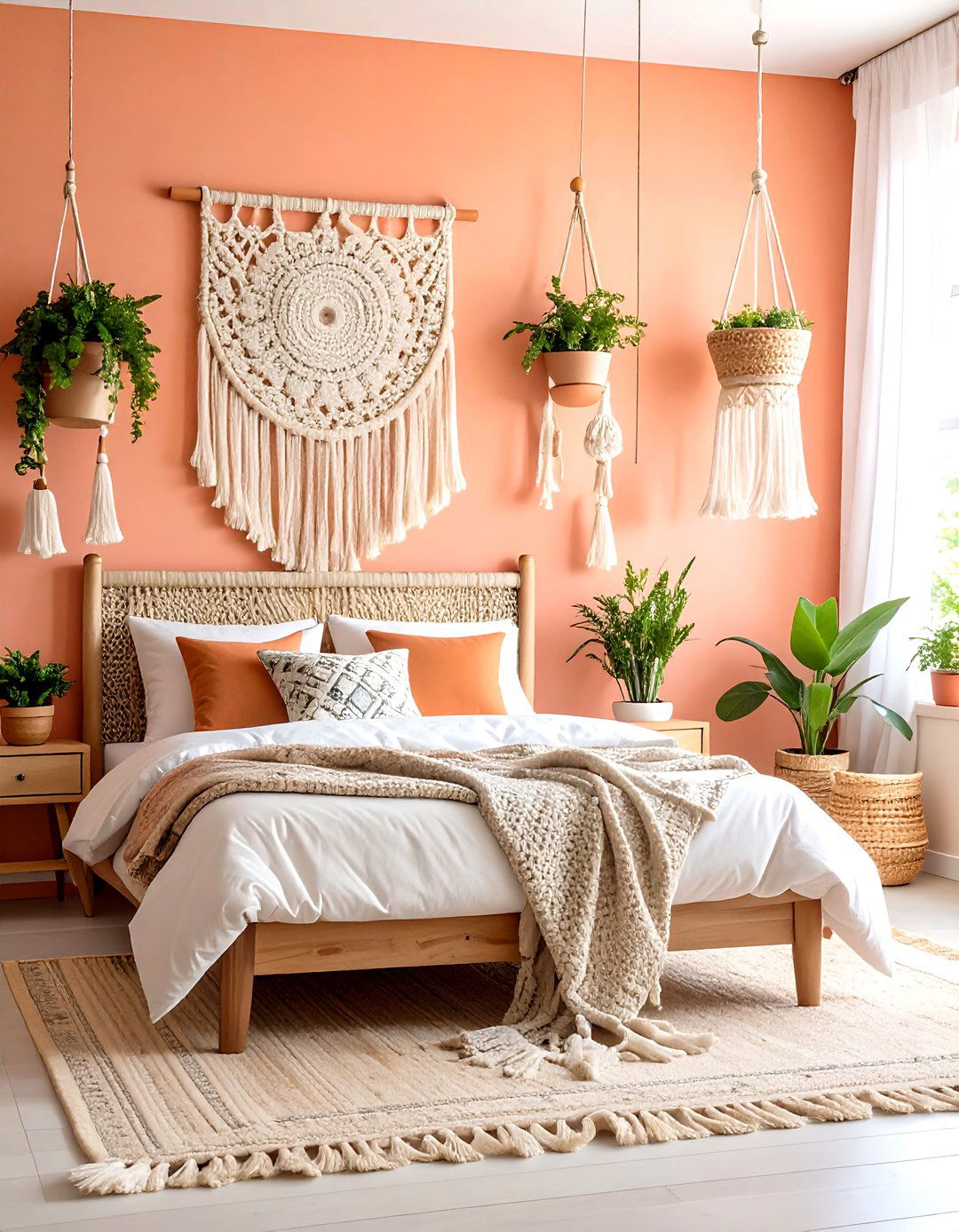 Coral Pink Boho Bedroom Theme - 20 Pink Bedroom Ideas
