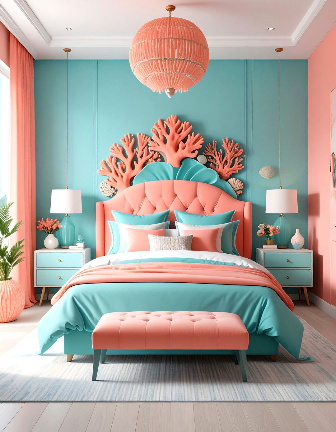 Coral Reef Retreat Tropical Bedroom - 20 Tropical Bedroom Ideas