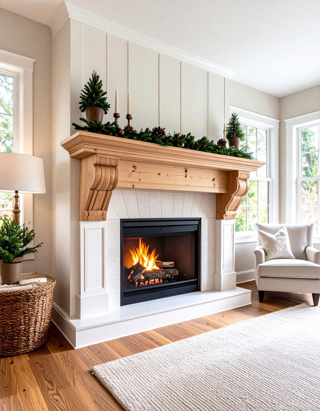 Corbeled Shelf Mantel in Solid Fir - 20 Craftsman-style Fireplace Ideas