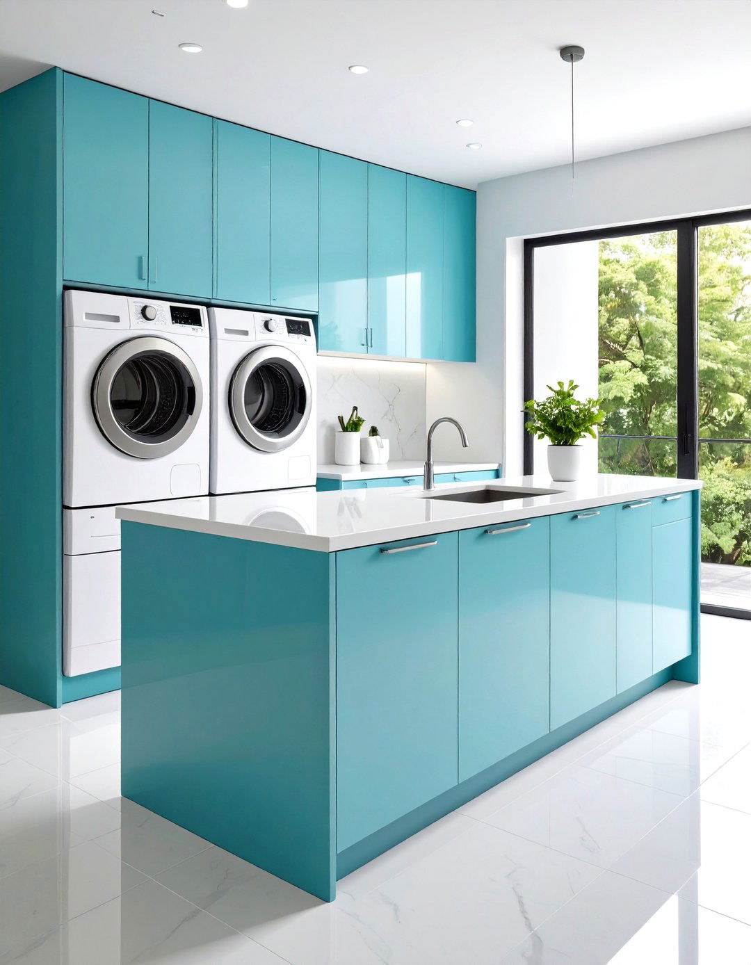 Corian Solid Surface Laundry Room Countertop - 20 Laundry Room Countertop Ideas