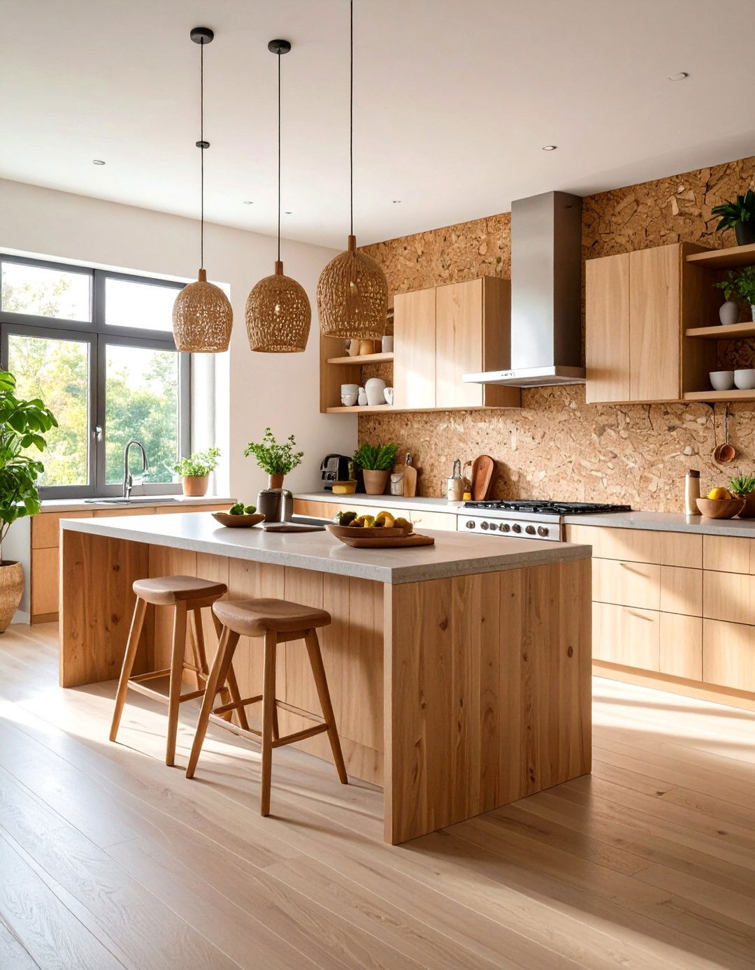 Cork Kitchen Accent Wall with Sustainable Functionality - 20 Kitchen Accent Wall Ideas