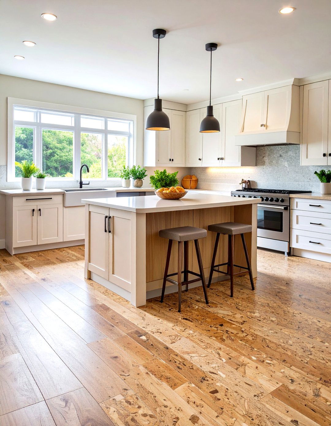 Cork Kitchen Flooring for Comfort - 20 Kitchen Flooring Ideas